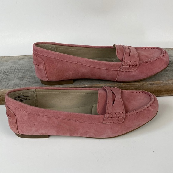 White Mountain Maurice Pink Suede Penny Loafer Flat - Picture 3 of 12